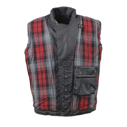 Men's Black Waxed Denim Biker Jacket with Armor