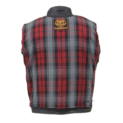 Men's Black Waxed Denim Biker Jacket with Armor