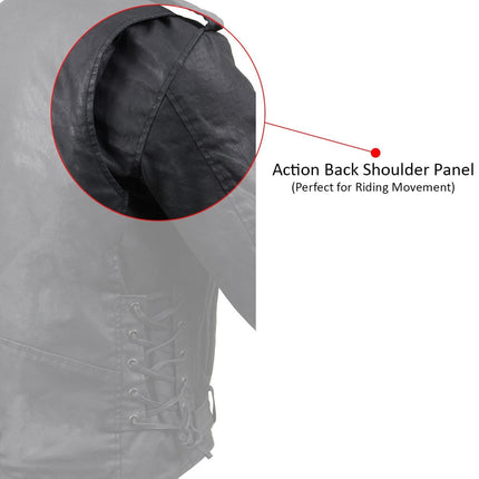 Men's Black Waxed Denim Biker Jacket with Armor