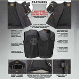 Men's Perforated Leather and Denim Combo Vest w/ Dual Hidden Closure
