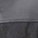 Men's Perforated Leather and Denim Combo Vest w/ Dual Hidden Closure