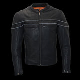 Men's Sporty Crossover Retro Brown Leather Jacket