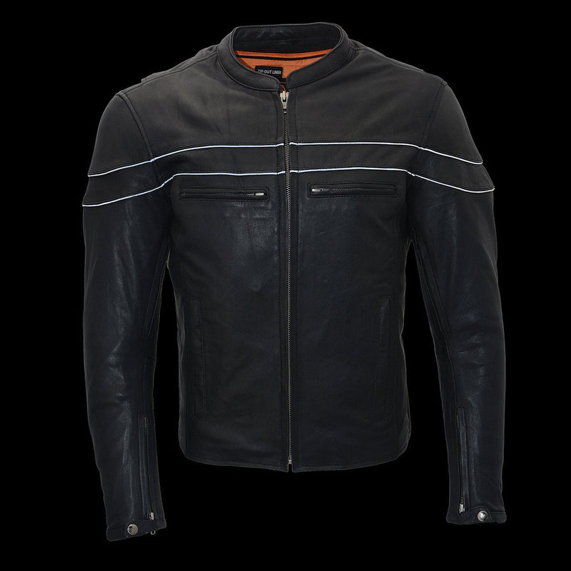 Men's Sporty Crossover Retro Brown Leather Jacket