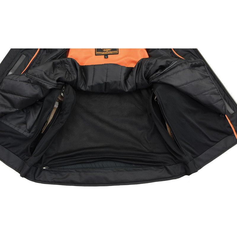 Men's 2 in 1 Distressed Leather Jacket Vest w/ Removable Sleeves