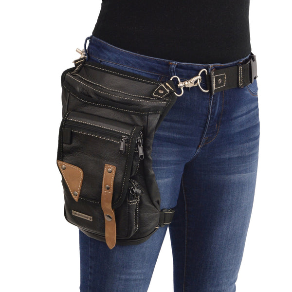 Black Conceal And Carry Drop Leg Thigh Bag