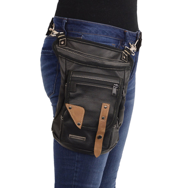 Black Conceal And Carry Drop Leg Thigh Bag