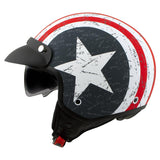 Maverick 3/4 Star & Stripes Open Face Motorcycle Helmet