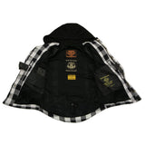 Men's Plaid Hooded Flannel Biker Shirt with Aramid Fibers & CE Approved Armor