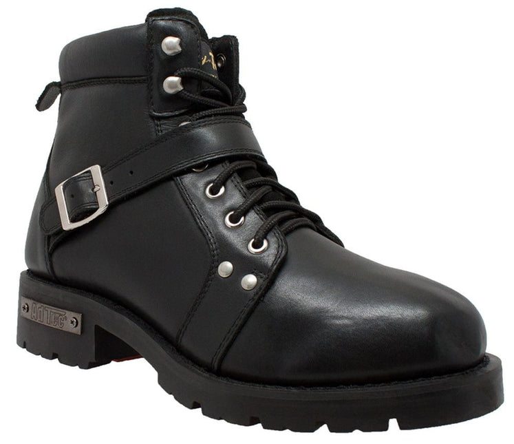 Men's 6"  Black Motorcycle Boots
