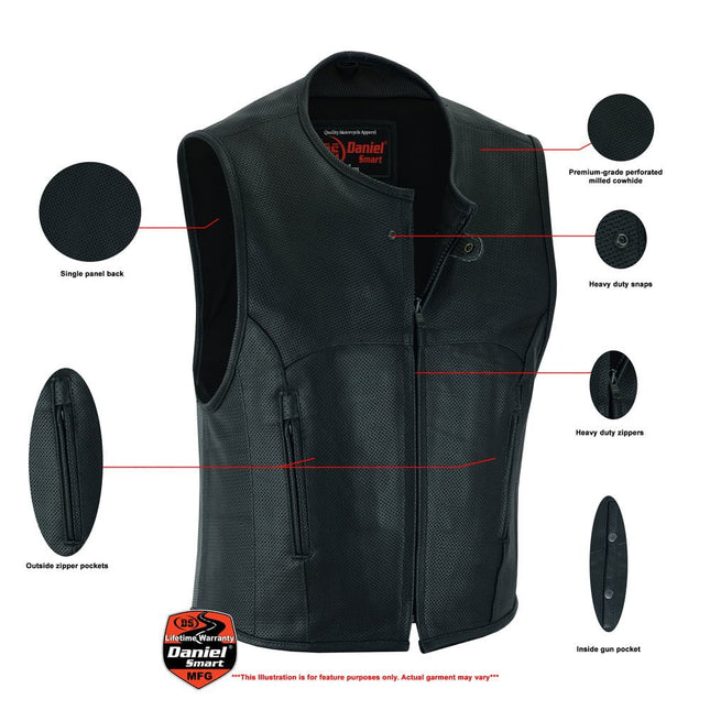 Men's Updated Perforated SWAT Team Style Vest - Black