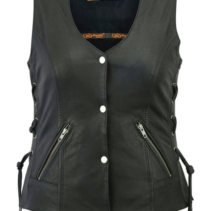Women's Vest with Grommet and Lacing Accents