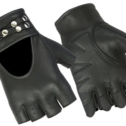 DS Women's Fingerless Glove with Rivets Detailing