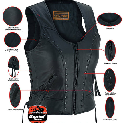 Women's Lightweight Vest with Rivets Detailing