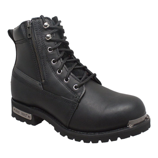 Men's 6" Reflective Double Zipper Motorcycle Riding boots