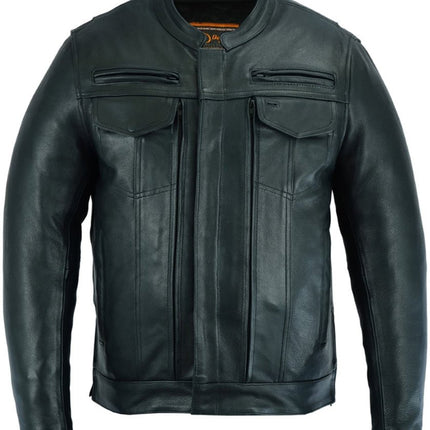 Men's Black Utility Style Motorcycle Jacket