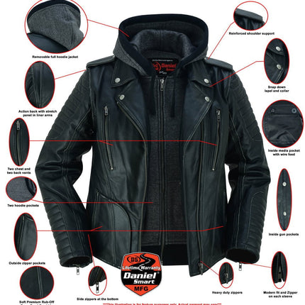 Women's M/C Jacket with Rub-Off Finish