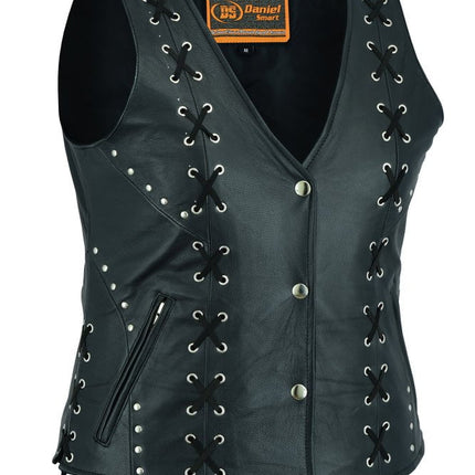 Women's Open Neck Vest with Lacing Details