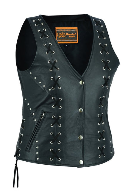 Women's Open Neck Vest with Lacing Details