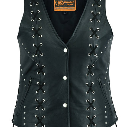 Women's Open Neck Vest with Lacing Details