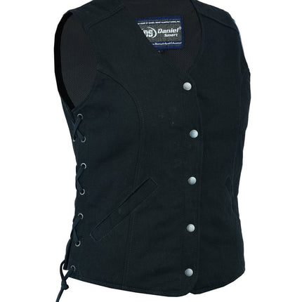 Women's Denim Longer Body ¾ Vest - Side Laces