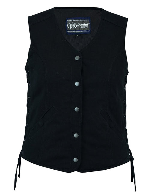 Women's Denim Longer Body ¾ Vest - Side Laces