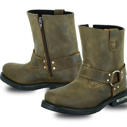 Men's Side Zipper Waterproof Boots - Brown