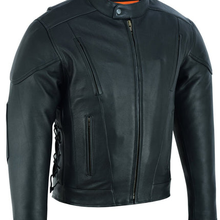 Men's Premium Vented Motorcycle Jacket – Side Laces