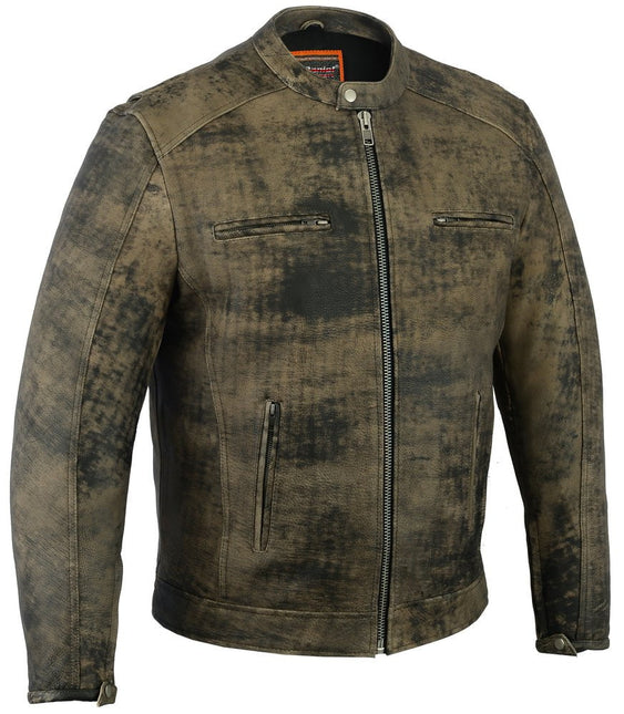 Men's Antique Brown Motorcycle Cruiser Jacket