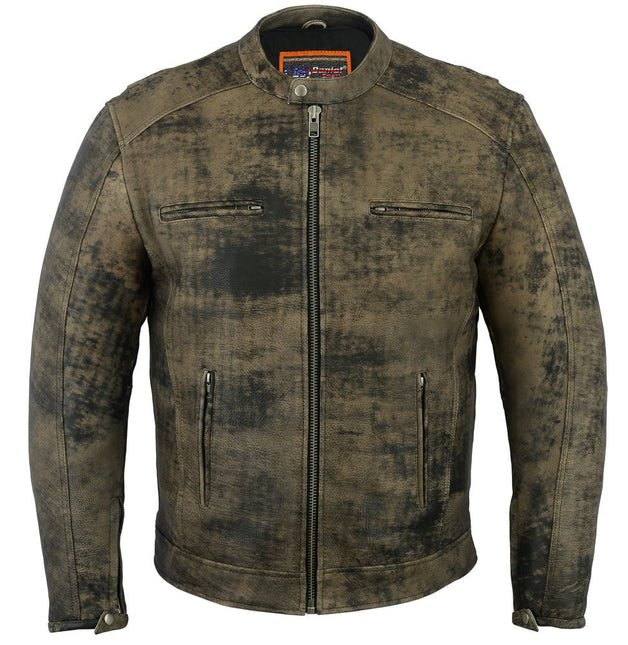 Men's Antique Brown Motorcycle Cruiser Jacket