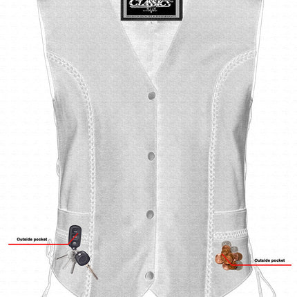 Enchantia Women's leather motorcycle vest