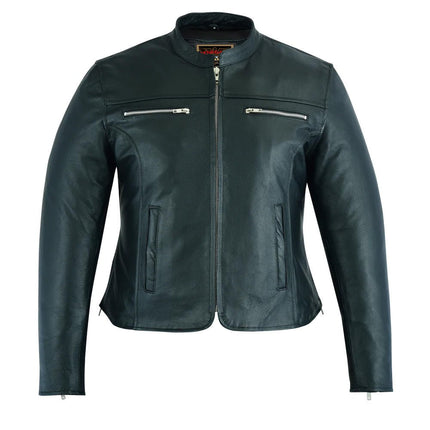 Road Queen Women's Black Leather Biker Jacket