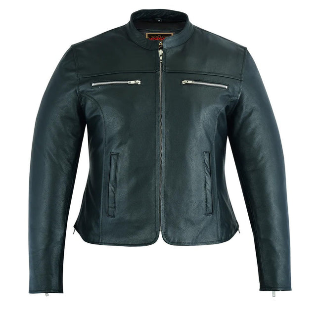 Road Queen Women's Black Leather Biker Jacket