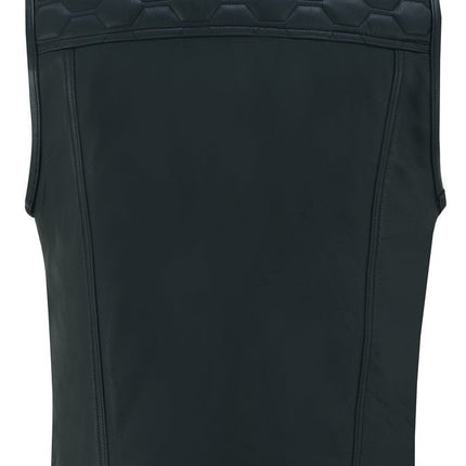 Black Horse Men's Leather Motorcycle Vest