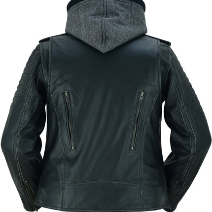 Women's M/C Jacket with Rub-Off Finish