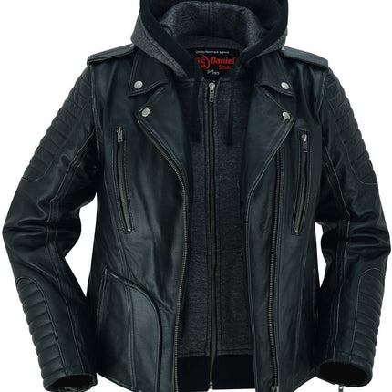 Women's M/C Jacket with Rub-Off Finish