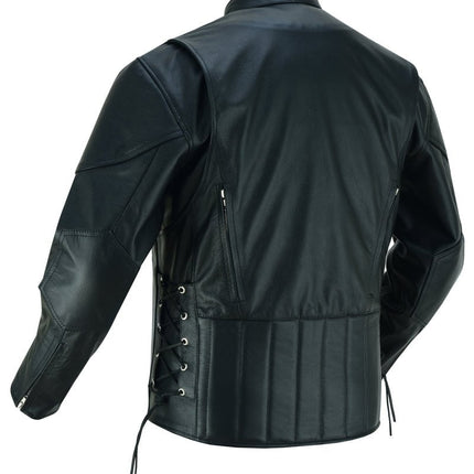 AM Knucklehead Premium Black Men's Leather Motorcycle Jacket