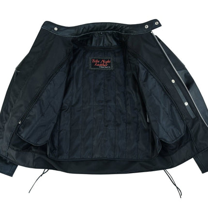 AM Knucklehead Premium Black Men's Leather Motorcycle Jacket