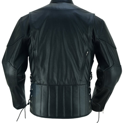 AM Knucklehead Premium Black Men's Leather Motorcycle Jacket