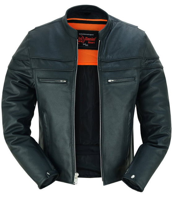 Full Hand Black Leather Motorcycle Jacket