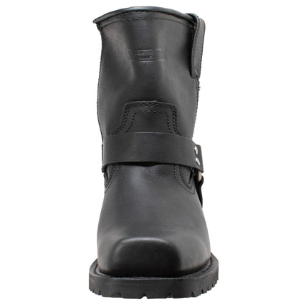 Men's 7" YKK Black Harness Motorcycle Riding Boots with Zipper