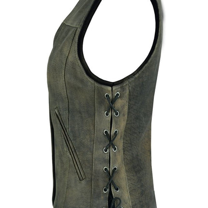 Women's Antique Brown Single Back Panel Concealed Carry Vest