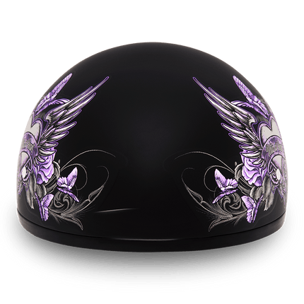 DOT Approved Daytona Motorcycle Half Face Helmet - Skull Cap Graphics for Men & Women, Scooters, ATVs, UTVs & Choppers - W/ Wild At Heart