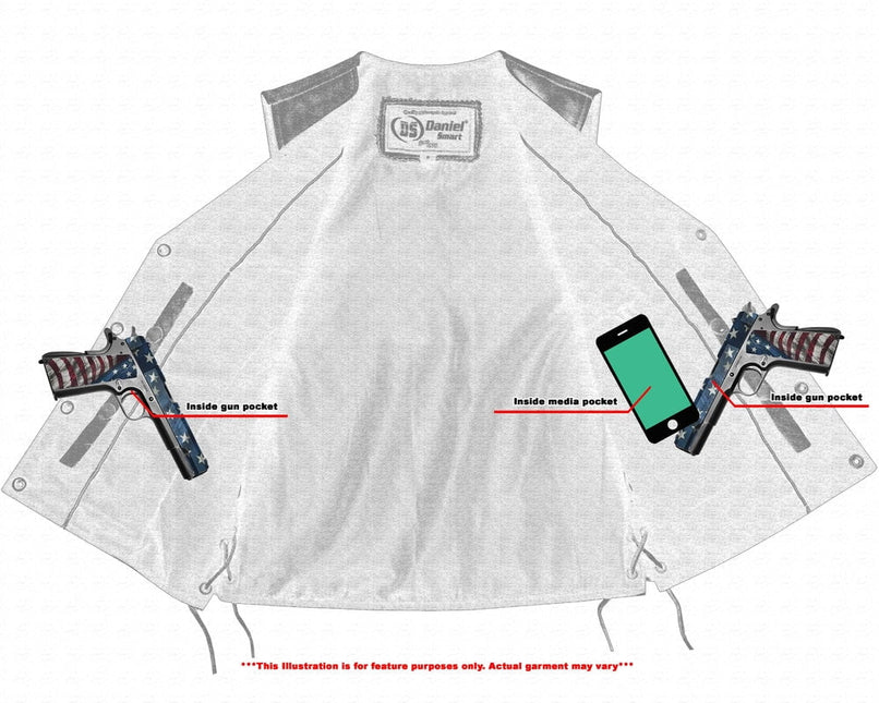 Women's Gray Single Back Panel Concealed Carry Vest