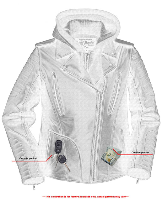 Women's M/C Jacket with Rub-Off Finish