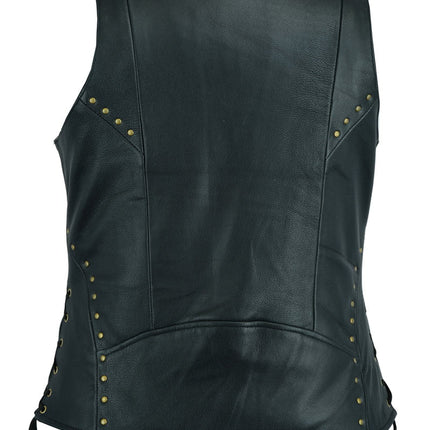 Women's Zippered Vest with Lacing Details