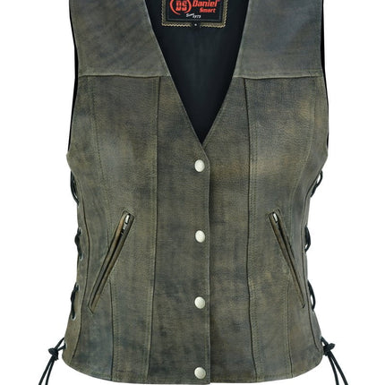 Women's Antique Brown Single Back Panel Concealed Carry Vest