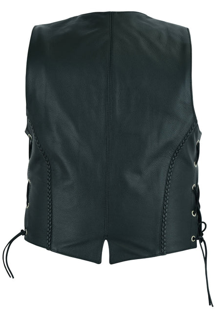 Ladies' Braided Genuine Leather Motorcycle Vest