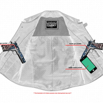 Men's Black Leather SWAT Style Motorcycle Vest