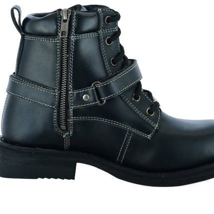 Women's Boots with Side Zipper and Single Strap