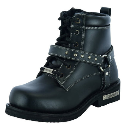 Women's Boots with Side Zipper and Single Strap